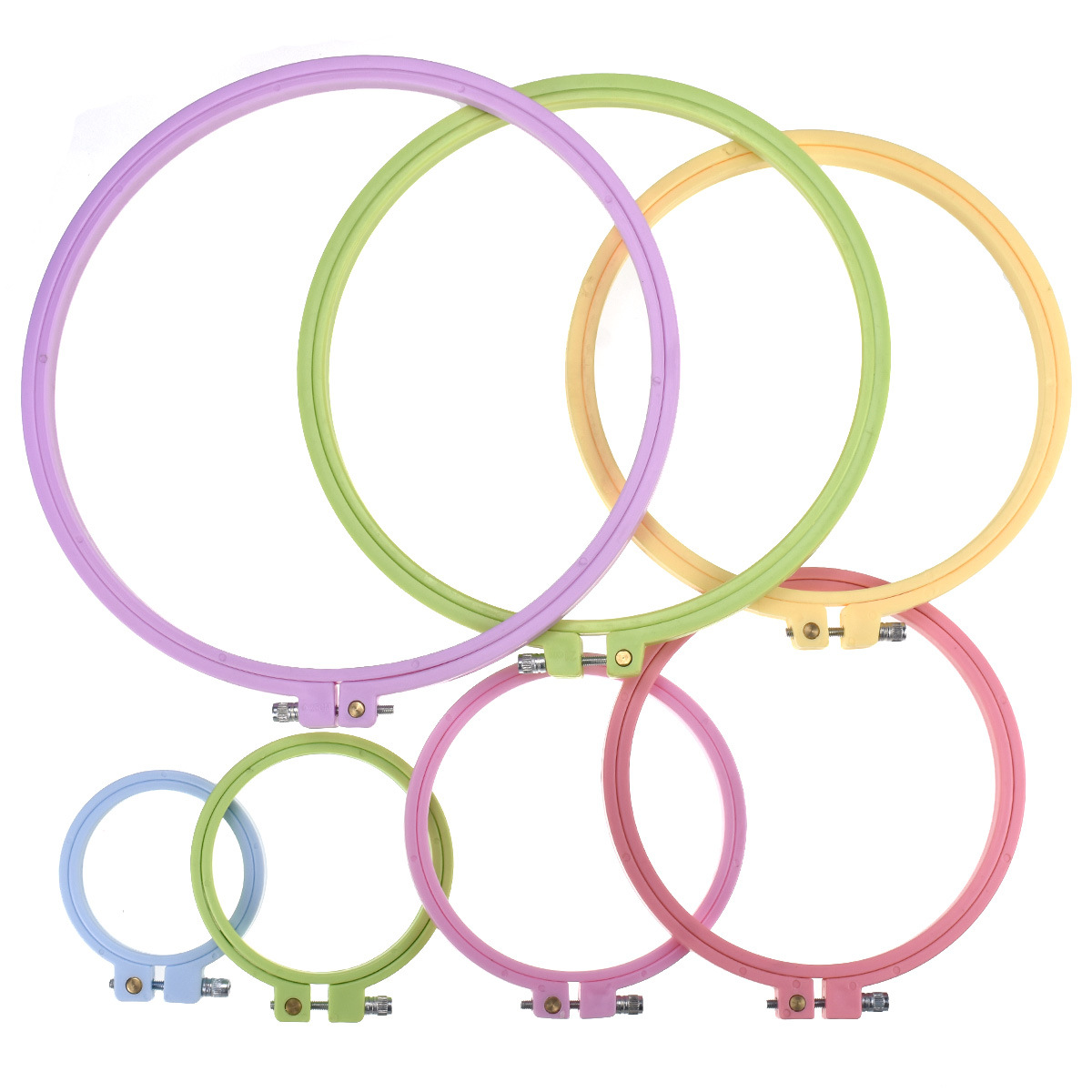 Embroidery Hoop Kit - Okrągłe tamborki do haftowania krzyżykowego, plastikowe