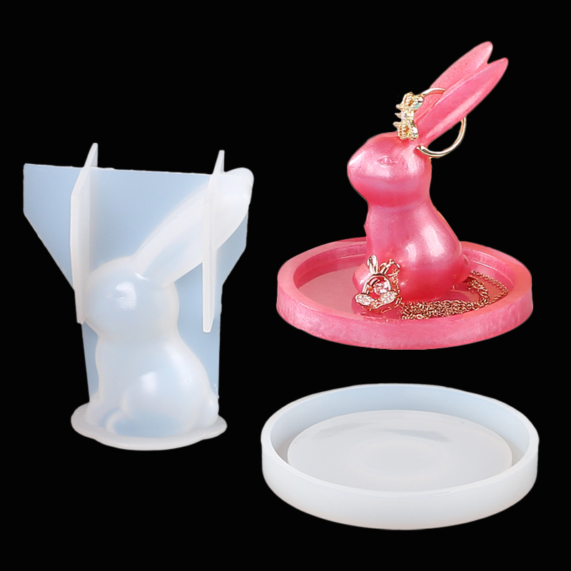 2Pcs 3D Bunny Ring Holder Sili – Art Craft Rabbit recenzja i cena