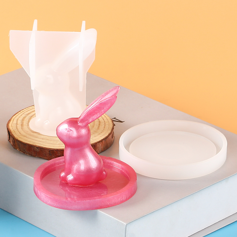 2Pcs 3D Bunny Ring Holder Sili – Art Craft Rabbit recenzja i cena